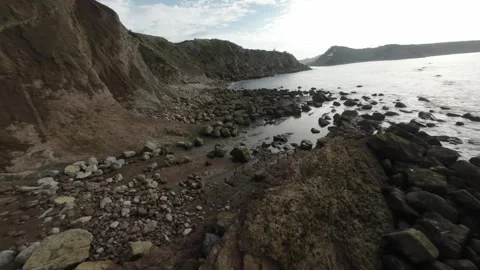 Extreme FPV Drone Flight Over the Ocean’s Edge – High-Speed Adventure! Stock Footage 302737449