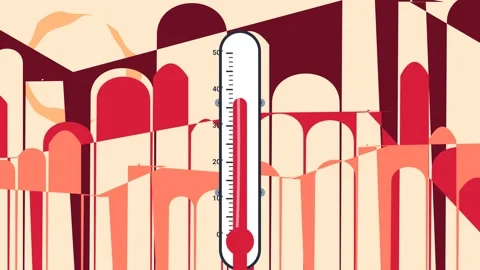Extreme Heatwave Global Warming Climate Change Impacts Explainer Animation Video stock 342571833