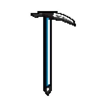 Extreme ice axe pixel art vector illustration Illustrazione stock