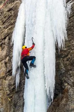 Extreme ice climbing Stock Photos