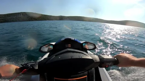 Extreme Jet Ski Ride on the Open Sea Stock Footage 309311192