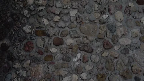 Extreme Low Altitude Flyover Looking Down at Ancient Bridge Stonework Textur Stock Footage 320048447