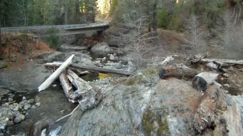 Extreme low level creek flyover Stock Footage 11583322