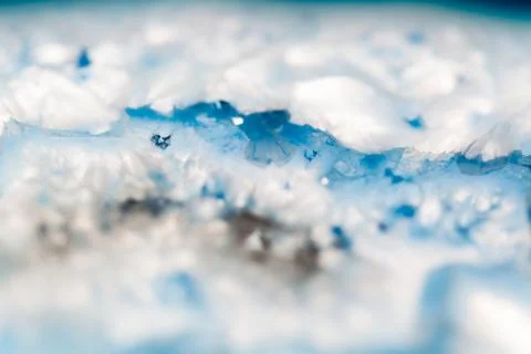 Extreme macro of blue agate slice mineral, abstract background Stock Photos