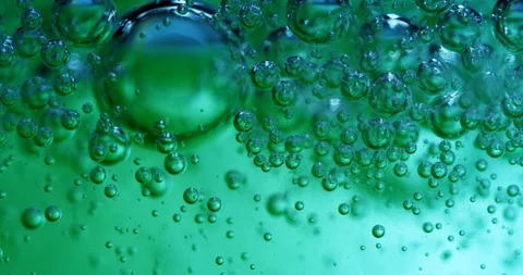 Extreme macro of bubbles in jello cream (gel). 4k. Micro. Stock Footage 86695377