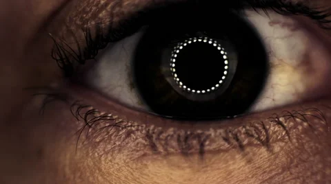 Extreme macro close up blinking eye wide open iris twitching alternative look Stock Footage 45437848