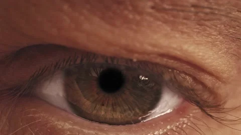 Extreme macro close up human eye wide open Stock Footage 148544531