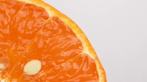 Extreme Macro Close Up of Sliced Orange Texture 4K Stock Footage 319452809