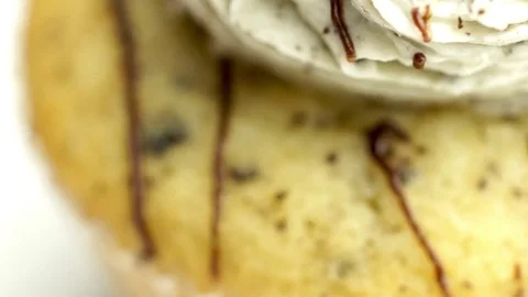 Extreme macro closeup of delicious cupcake icing Stock Footage 75522541