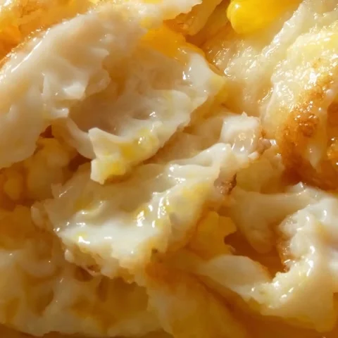 Extreme Macro Closeup Texture of Freshly Cooked Fluffy Scrambled Eggs or Omelet Stock Footage 322523827