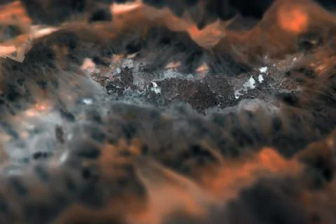 Extreme macro of dark agate slice mineral, abstract background Stock Photos