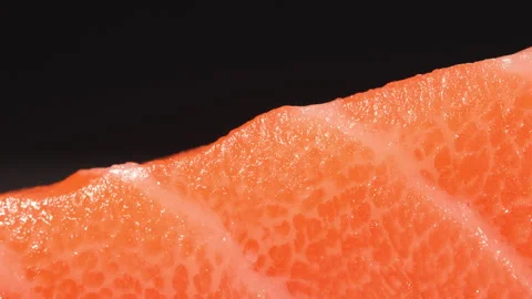 Extreme Macro Dolly Shot of Fresh Raw Salmon Texture Stock Footage 342617082