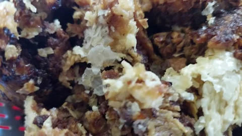 Extreme macro extreme close up of raw beeswax and honeycomb texture Stock Footage 337054086