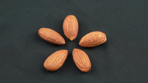 Extreme Macro Five Almonds Star Shape Rotating 4K Видео 332843260