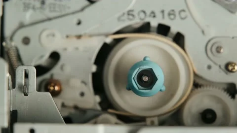 Extreme macro insert of VHS old vintage tape cassette. retro VCR player. Old Stock Footage 136915597