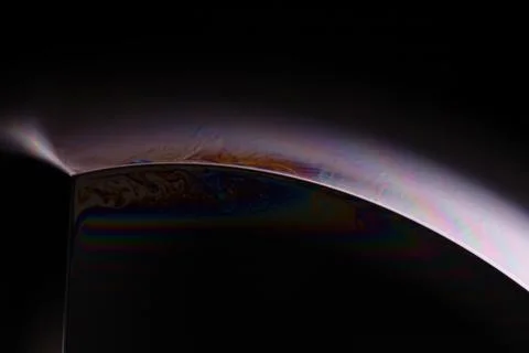 Extreme macro of iridescent soap bubble surface Stock Photos