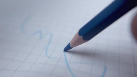 Extreme Macro of a pencil color Tip Making Freehand Strokes Stock Footage 337881422