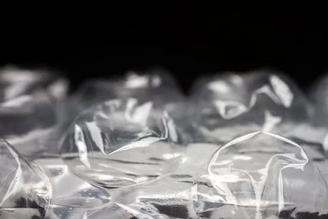 Extreme macro of plastic bubble wrap texture Foto stock