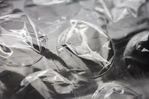 Extreme macro of plastic bubble wrap texture Foto stock
