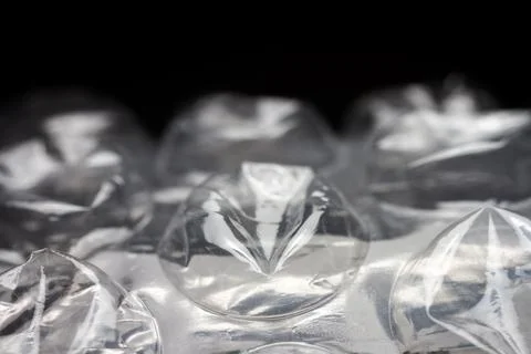 Extreme macro of plastic bubble wrap texture Foto stock