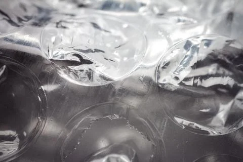 Extreme macro of plastic bubble wrap texture Foto stock