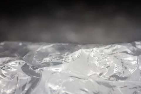 Extreme macro of plastic bubble wrap texture Foto stock