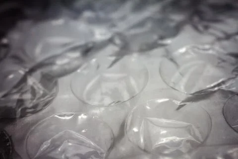 Extreme macro of plastic bubble wrap texture Stock Photos