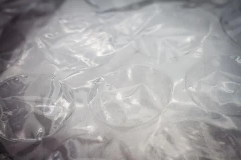 Extreme macro of plastic bubble wrap texture Foto stock