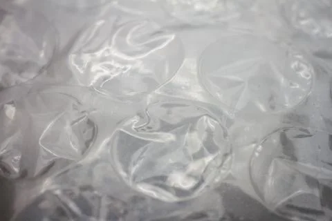 Extreme macro of plastic bubble wrap texture Foto stock