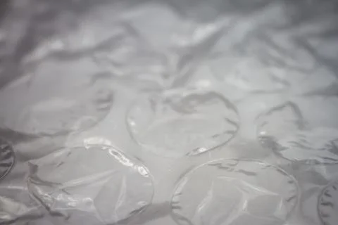 Extreme macro of plastic bubble wrap texture Foto stock