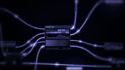 Extreme macro render node bokeh preview window cables seamless loop Stock Footage 343731505