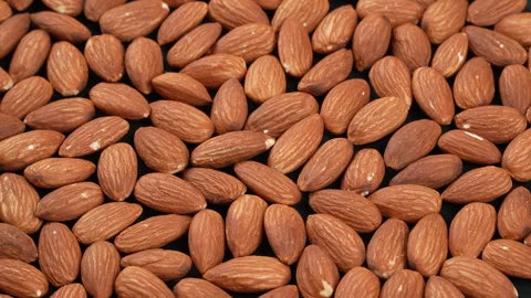 Extreme Macro Top Down View Of Raw Almonds Texture Video stock 332842491