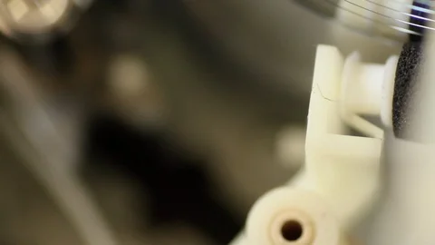 Extreme Macro View of Inner functioning Parts of a VHS Player Stock Footage 89500844