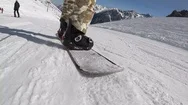 Extreme Mountain Descent With Snowboard Stock Footage