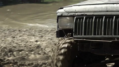 Extreme offroad car in mud Stock Footage 179178445
