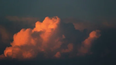 Extreme orange clouds. Stock Footage 93569648