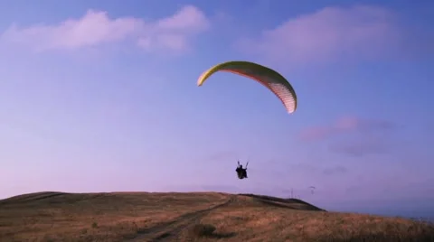 Extreme paragliding fly Stock Footage 1002194