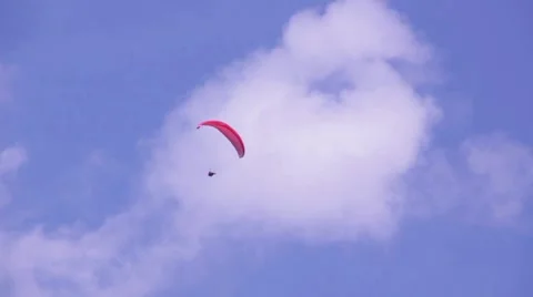 Extreme paragliding fly Stock Footage 1002400