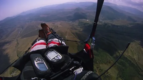 Extreme paragliding fly Stock Footage 1002966