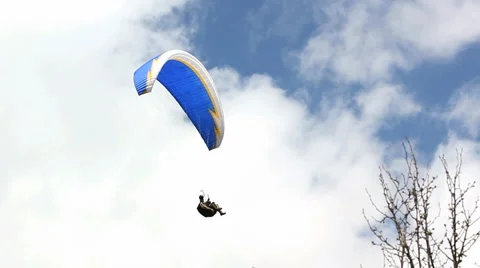 Extreme paragliding fly Stock Footage 5091453