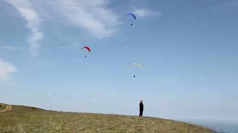 Extreme paragliding fly Stock Footage 5115118