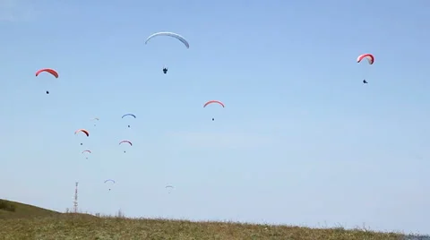 Extreme paragliding fly Stock Footage 5117912