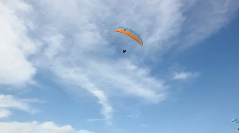 Extreme paragliding fly Stock Footage 5121637