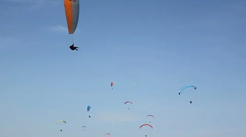 Extreme paragliding fly Stock Footage 5123812