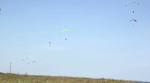 Extreme paragliding fly Stock Footage 5126137