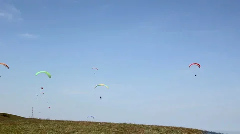 Extreme paragliding fly Stock Footage 5129051