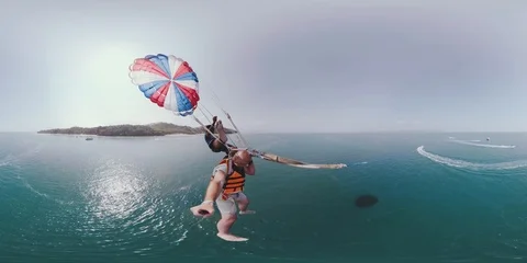 Extreme parasailing Stock Footage