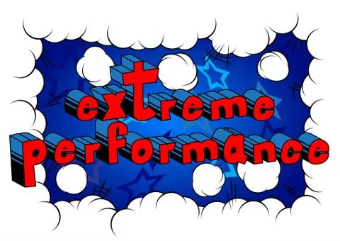Extreme Performance - Comic book word on abstract background. Illustrazione stock