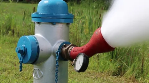 Extreme Pressure of Fire Hydrant Being Flushed Stock Footage 52889105