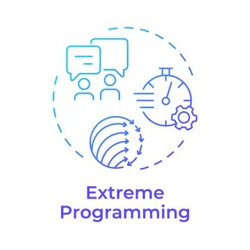 Extreme programming blue gradient concept icon Stock Illustration